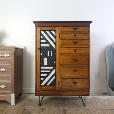 SOLD - Geometric Front Cabinet and Drawers 