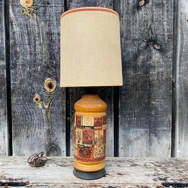 Americana Lamp — Tobacco Lamp — Vintage Americana Lamp — Vintage Federal Lamp — Federal Decor — Table Lamp — Vintage Lighting — Lighting 