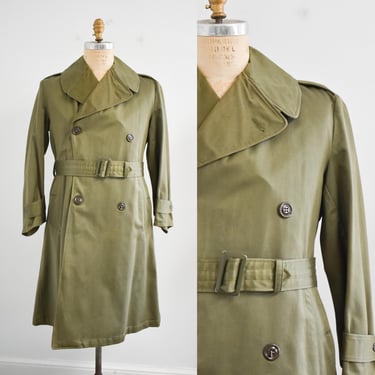 1940s Popular Mfg. Army Trench Overcoat 