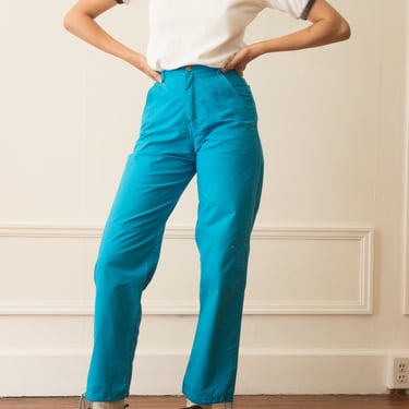 1980s Turquoise Carpenter Pants 