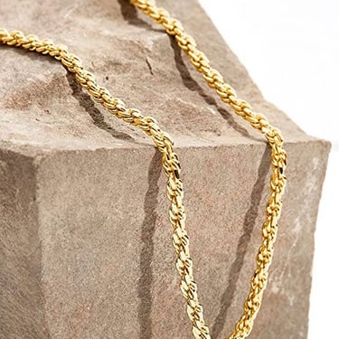 14k Gold Rope Link Chain Necklace
