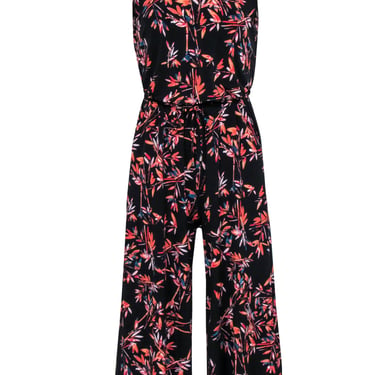 Cynthia Rowley - Black & Multi Color Sleeveless Jumpsuit w/ Waist Tie Sz S