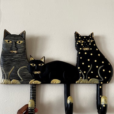 Kitty Vtg Coat | Umbrella Hook Wooden Rack