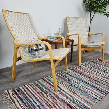 Danish Strap Chairs on Bentwood Frame