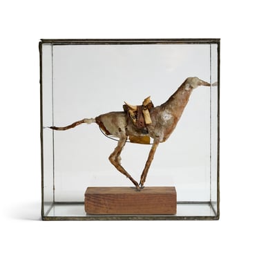 Wax and Wire Sculpture of Horse with saddle from USA
