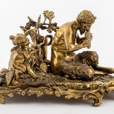 Belle Epoque Gilt Bronze Figural Group Sculpture