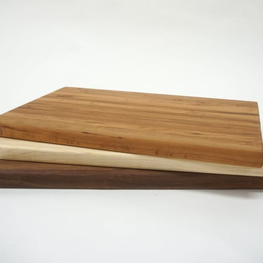 Reversible Cutting Board, Solid Wood Edge Grain Food safe Cheese Boards - Cherry 