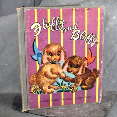 RARE! Fluffy & Bluffy by Alene Dalton | Illustrated by Mary Gehr | 1953  Vintage Picture Book | Bixley Shop 