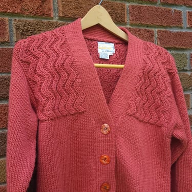 Vintage 1970's DonKenny Cardigan Cable Knit Sweater / Women's S to M 