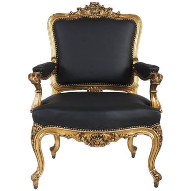 Rococo Style Upholstered Open Armchair 