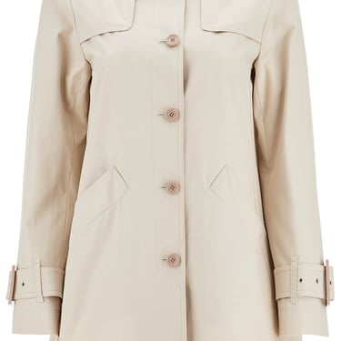 Herno Medium Length Waterproof Beige Cotton Trench Coat With Buttons Women