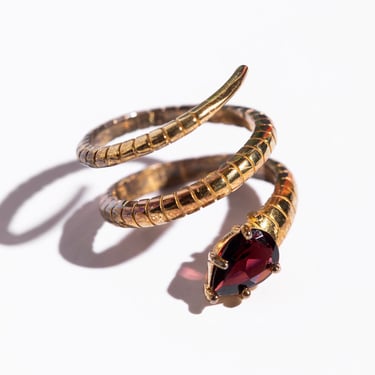 JACQUELINE ROSE Garnet Serpent Ring