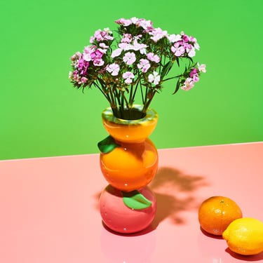 Stacked Citrus Fruit Vase