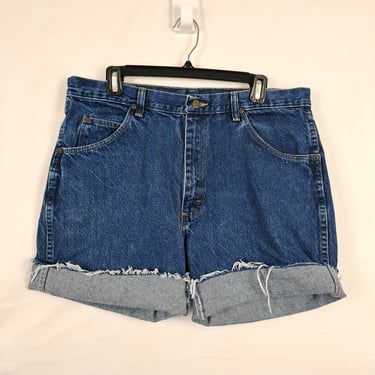Vintage 90s Wrangler High Waist Denim Shorts, Size 35 Waist 