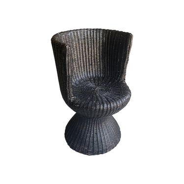 Black Wicker Tub Chair, NL, 1970&#8217;s