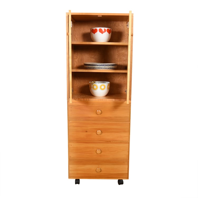 American Modernist 24&#8243; Wide Stacked Dresser | Variable Storage Cabinets on Wheels (optional)