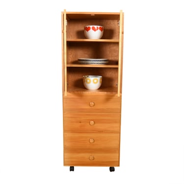 American Modernist 24″ Wide Stacked Dresser | Variable Storage Cabinets on Wheels (optional)