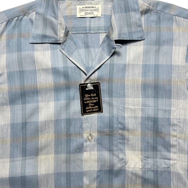 New w/ Tags ~ Vintage 1950s/1960s ARROW Sanforized Cotton Sport Shirt ~ M ~ Loop / Camp Collar ~ Rockabilly / VLV ~ NOS 