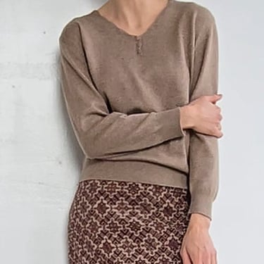 Sand Italian Cashmere Top (M)