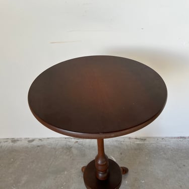Vintage Solid Wood Side Pedestal Table / Plant Stand 