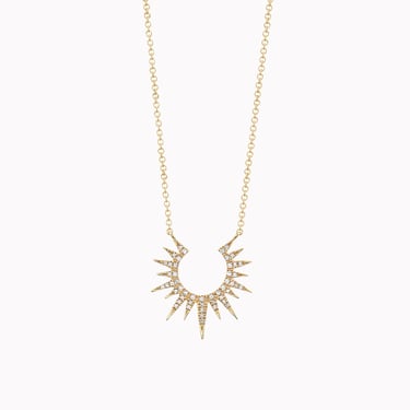 Small Sunburst Diamond Pendant Necklace