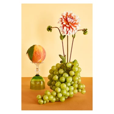 Still Life With Dahlia and Fruit: Dutch Still Life, Modern Art, Bespoke Print, Vintage Inspired, Decorative Art, Fine Art Photography. 