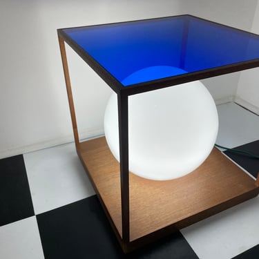 Mid Century Modern Lighted Side Table Globe 