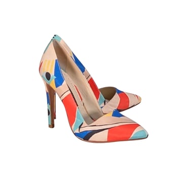 Alice & Olivia - Beige & Multi Color Print Pumps Sz 6