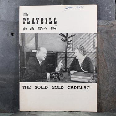 RARE! 1955 Solid Gold Cadillac Broadway Playbill | Music Box Theatre | January 17, 1955 | George S. Kaufman | Vintage Broadway Memorabilia 