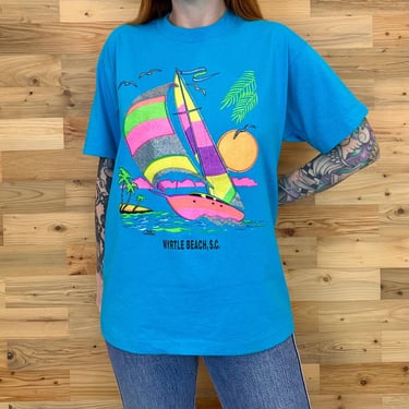 90's Vintage Myrtle Beach South Carolina Travel Souvenir Tee Shirt T-Shirt 