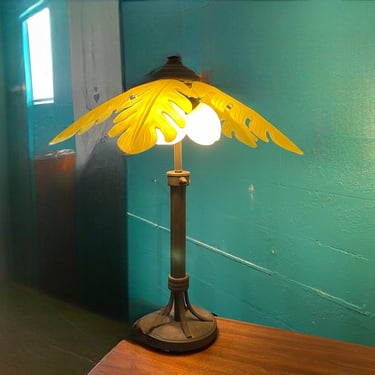 Vintage 2000s  Indoor Outdoor Palm Tree Lamp with Coconut Globes 