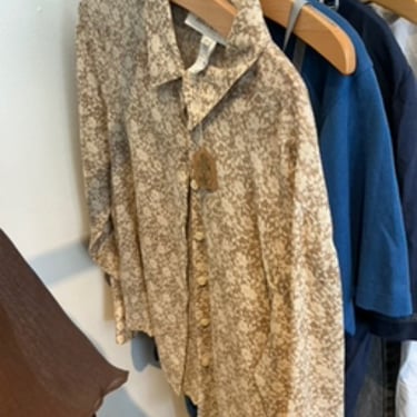 Brown and white ls silk button down women’s “jones New York” L
