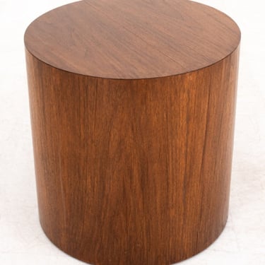 Mid-Century Modern Teak Cylindrical  Accent Table