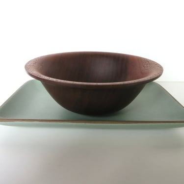 Vintage Sculptural 7" Teak Bowl, Mcm Hand Turned Wooden Dish, Minimalist Wooden Interior Home Decor 