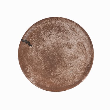 Modernist Ceramic Plate Large Brown 