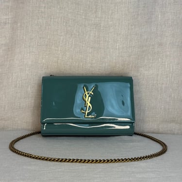 YSL Kate Small Patent Vintage Green Crossbody