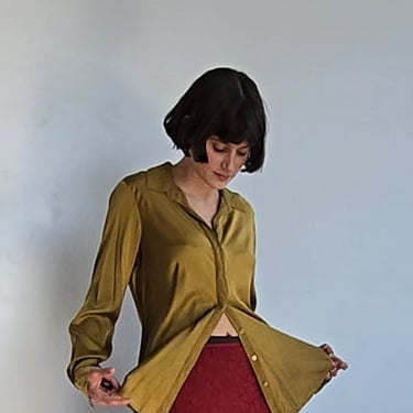 Dijon Silk Charmuese Blouse (XS)