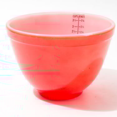 Vintage Measuring Bowl, Mixing Bowl, Red, McKee Glass, Glasbake, Jeannette, c.1950s 