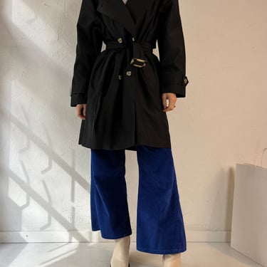 90s 'Fen nelli' Black Half Trench Coat / Medium 
