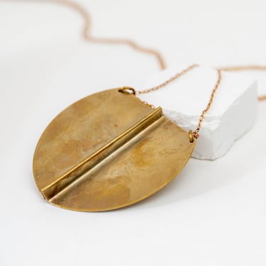 Brass Centered Shield Necklace