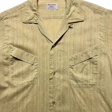 Vintage 1950s GANTNER of California Atomic Sport Shirt ~ M ~ Camp / Loop Collar ~ VLV ~ Elvis / Gene Vincent ~ Sportshirt 