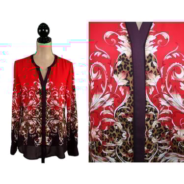 Dana Buchman Women's Floral Design Multicolor Long Sleeve