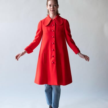 1960s Vibrant Red Coat | Pierre Cardin 