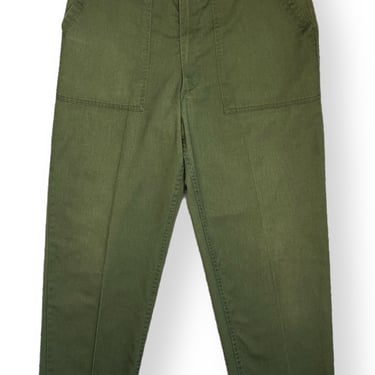 Vintage 70s/80s OG-507 Cotton/Polyester Sateen Olive Green Military Trouser Pants Size W36 L31 