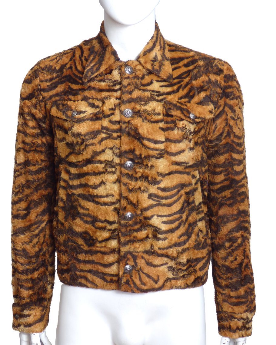 VERSUS VERSACE- 1990s Faux Fur Jacket, Size Large | Vintage Martini ...