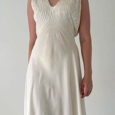 Hand Made 1930's White Silk Slip