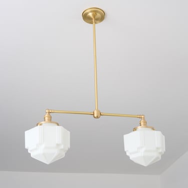 Art Deco Chandelier - Brass Lighting - Island Light Fixture - Hanging Light 