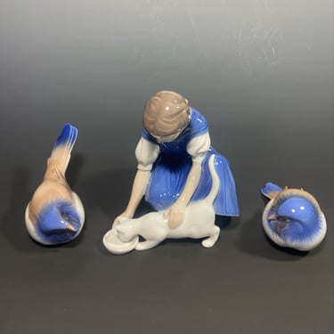 Set of Three (3) Vintage Denmark Porcelain Figurines for Bing & Grondahl 