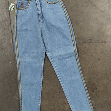 26x29 90s ZOOM Taped Seam LightWash Faded Jeans Y2k Blue Wash Pants Low Rise Western Trendy Streetwear Tech Rave Flared 