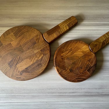 Vintage Jens Quistgaard for Dansk Designs, Set of two Large and Small Cheese Cutting Boards with Built in Knives 